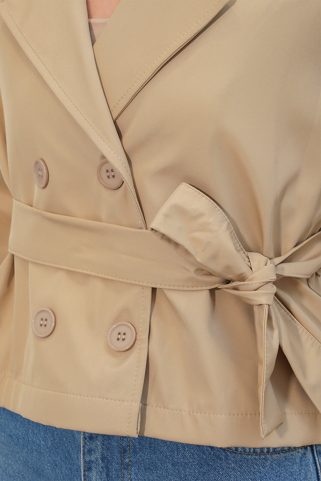 Bigdart Trench court ceinturé 5970 pour femme - Beige K.