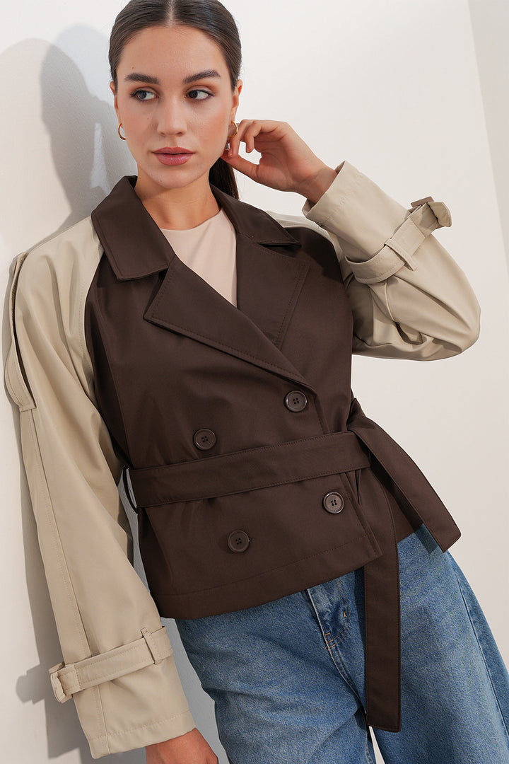 Bigdart Trench Court Femme Ceinturé 5970 - Marron Beige