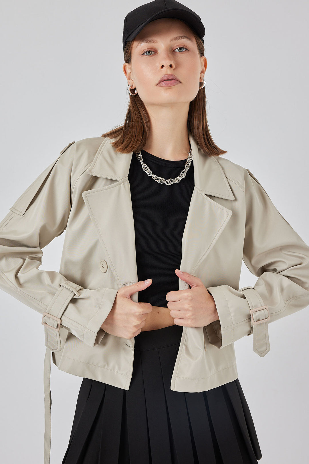 Bigdart Trench court ceinturé pour femme 5970 - Pierre