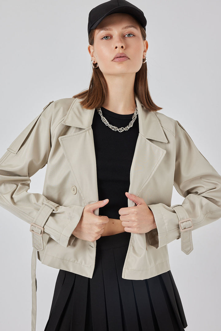 Bigdart Trench court ceinturé pour femme 5970 - Pierre