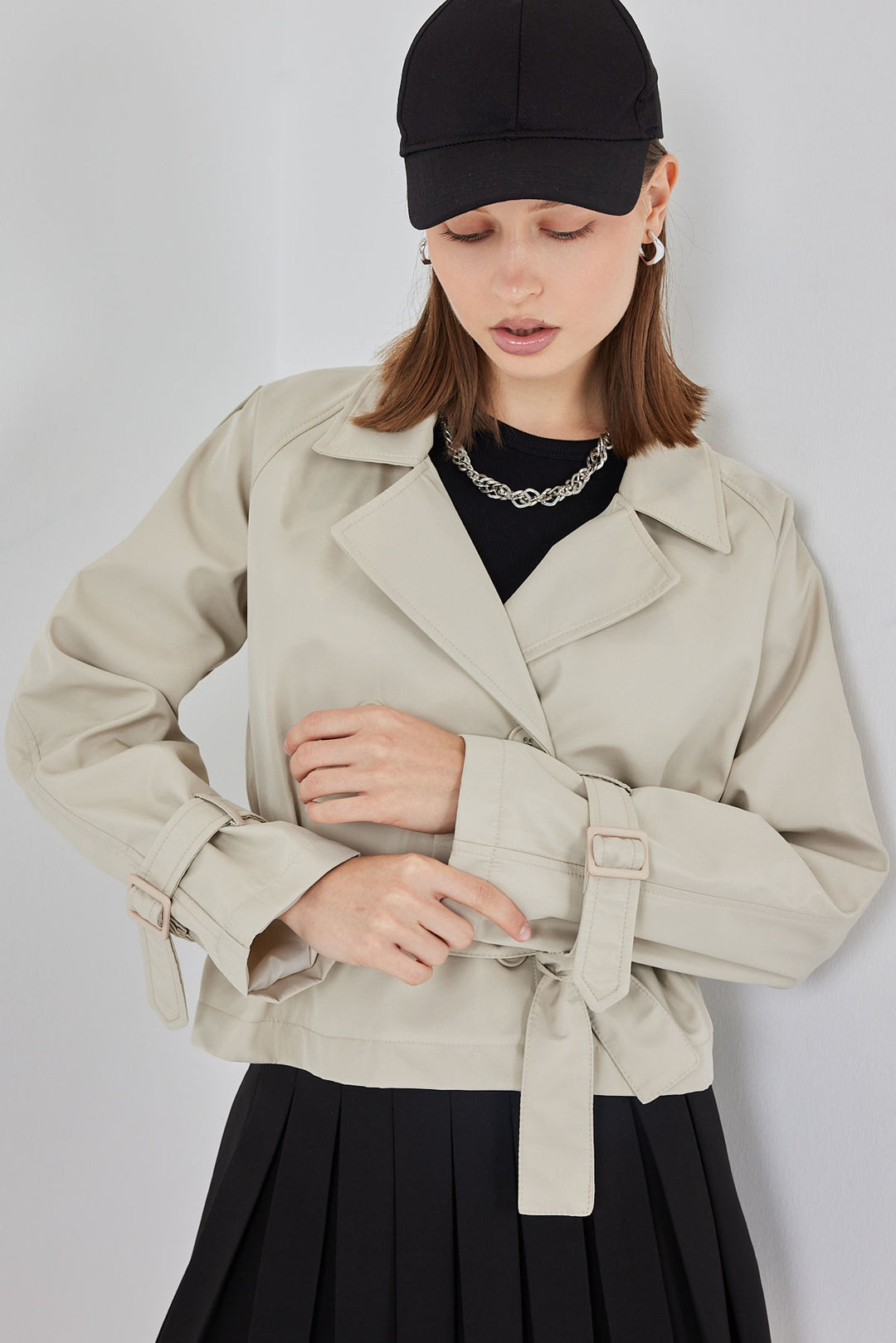 Bigdart Trench court ceinturé pour femme 5970 - Pierre