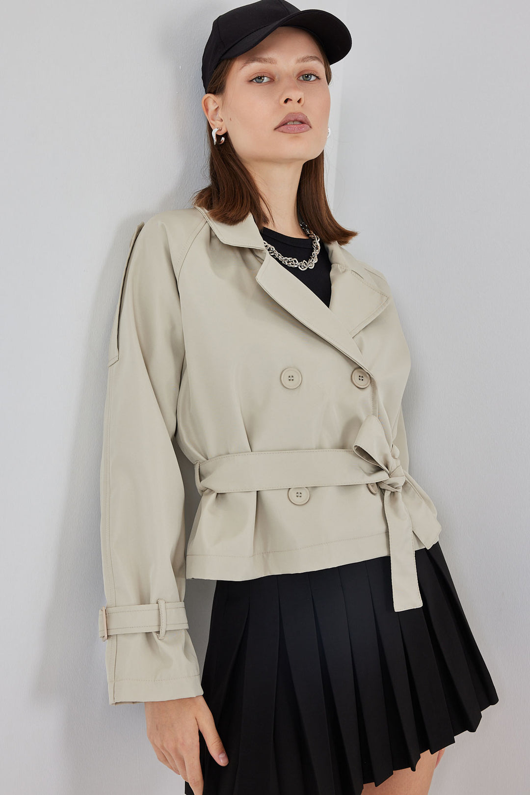 Bigdart Trench court ceinturé pour femme 5970 - Pierre