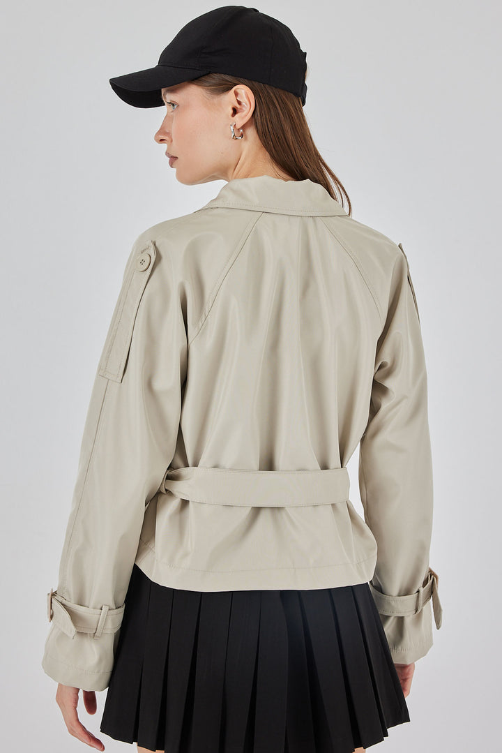 Bigdart Trench court ceinturé pour femme 5970 - Pierre