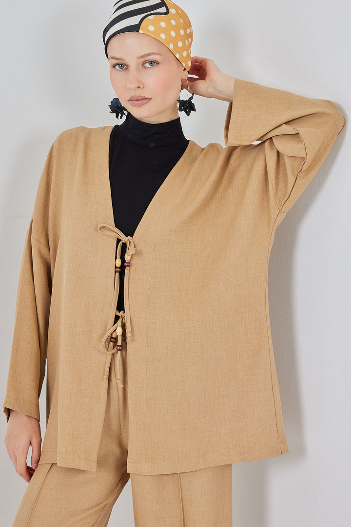 Bigdart Ensemble Kimono en Lin Femme 6727 - Biscuit