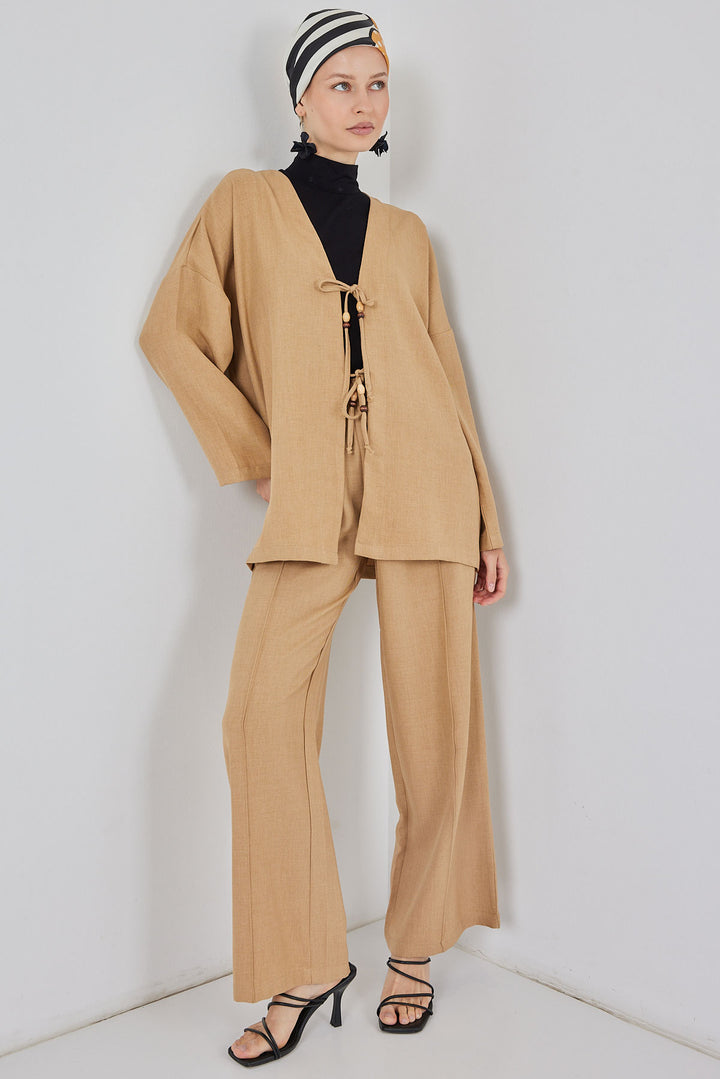 Bigdart Ensemble Kimono en Lin Femme 6727 - Biscuit