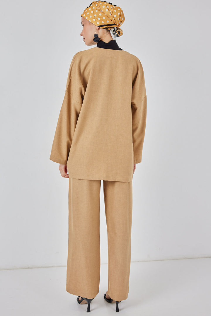 Bigdart Ensemble Kimono en Lin Femme 6727 - Biscuit
