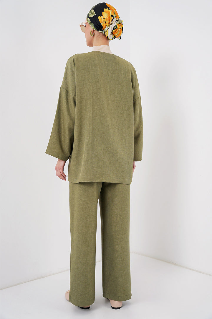 Bigdart Ensemble de kimono en lin pour femmes 6727 - Vert d'eau