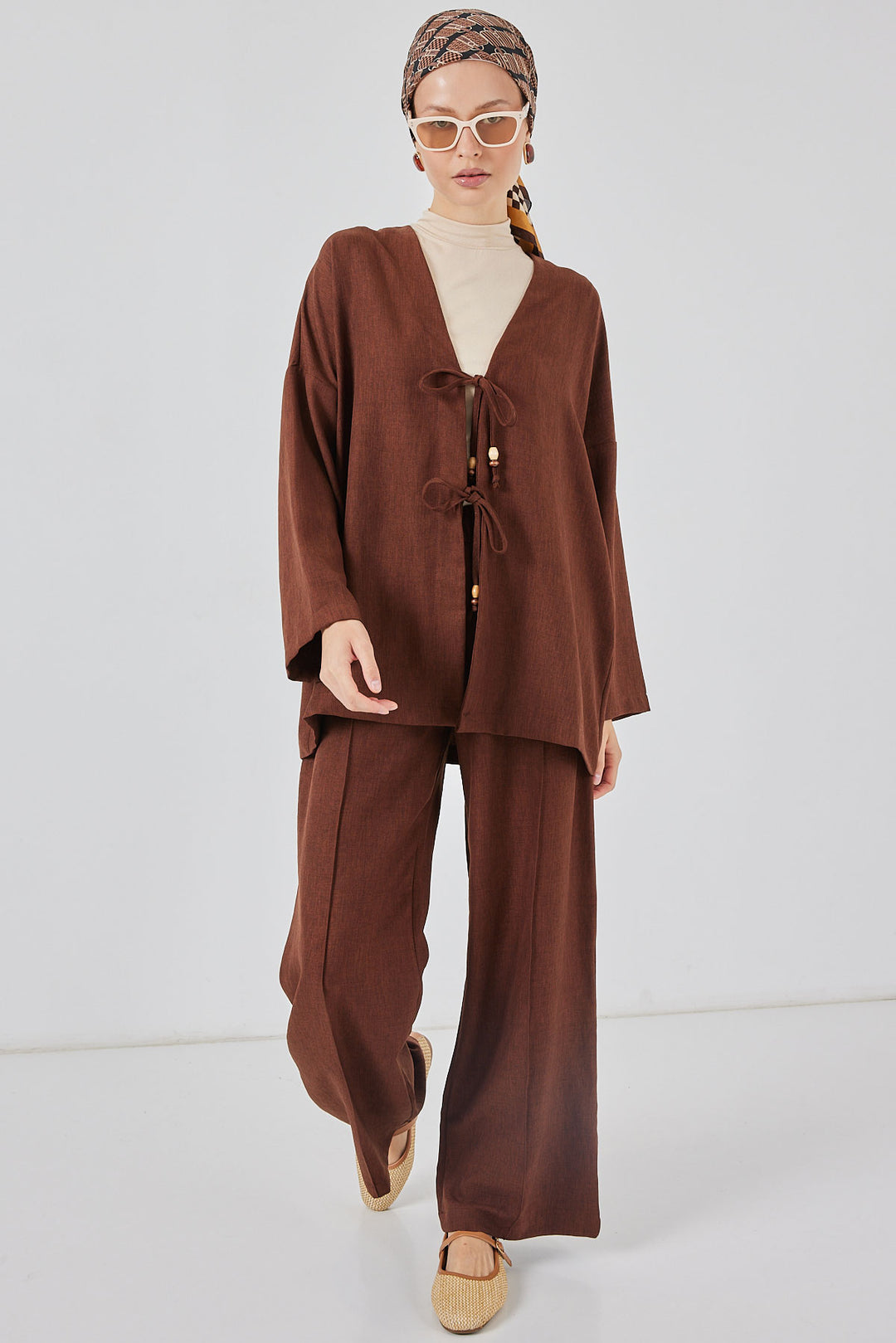 Bigdart Ensemble Kimono en Lin Femme 6727 - Marron