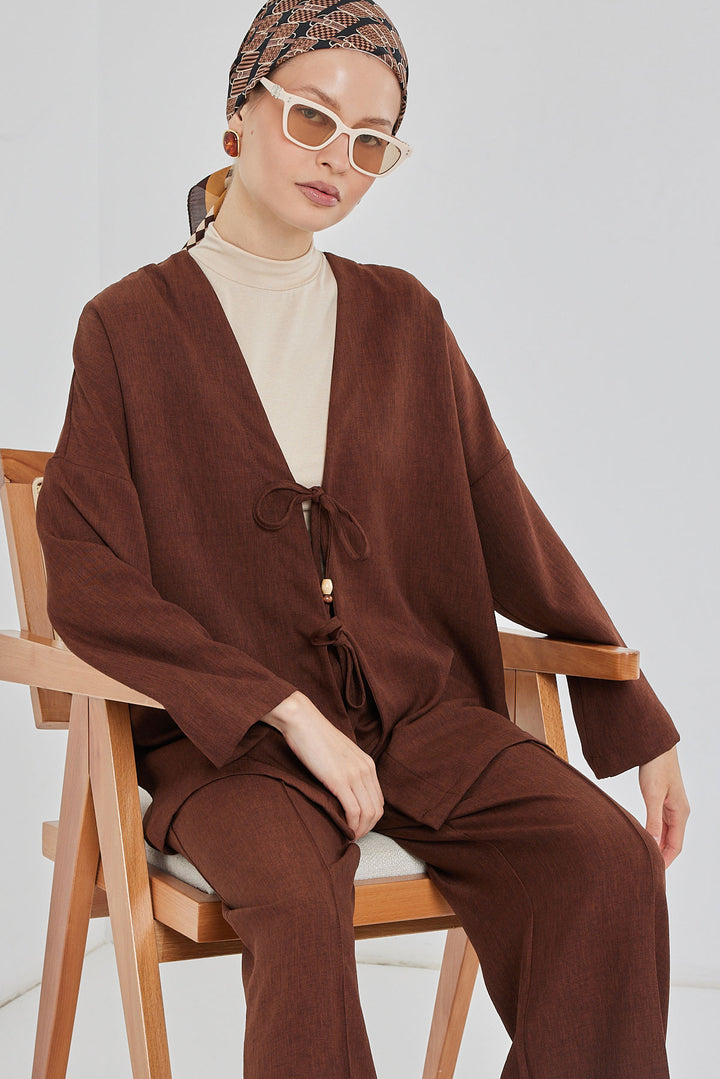 Bigdart Ensemble Kimono en Lin Femme 6727 - Marron
