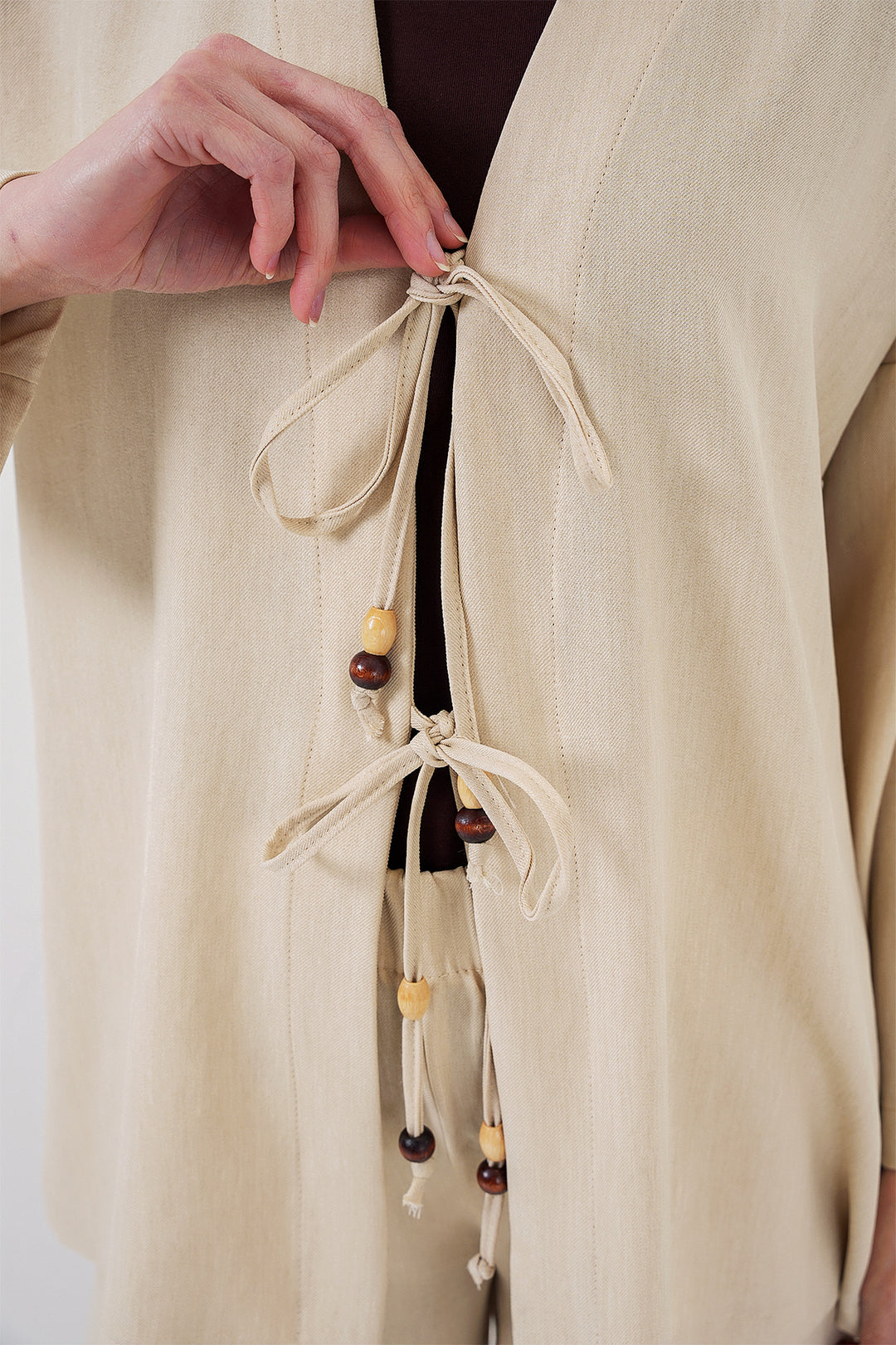 Bigdart Ensemble kimono en lin pour femme 6727 - Crème