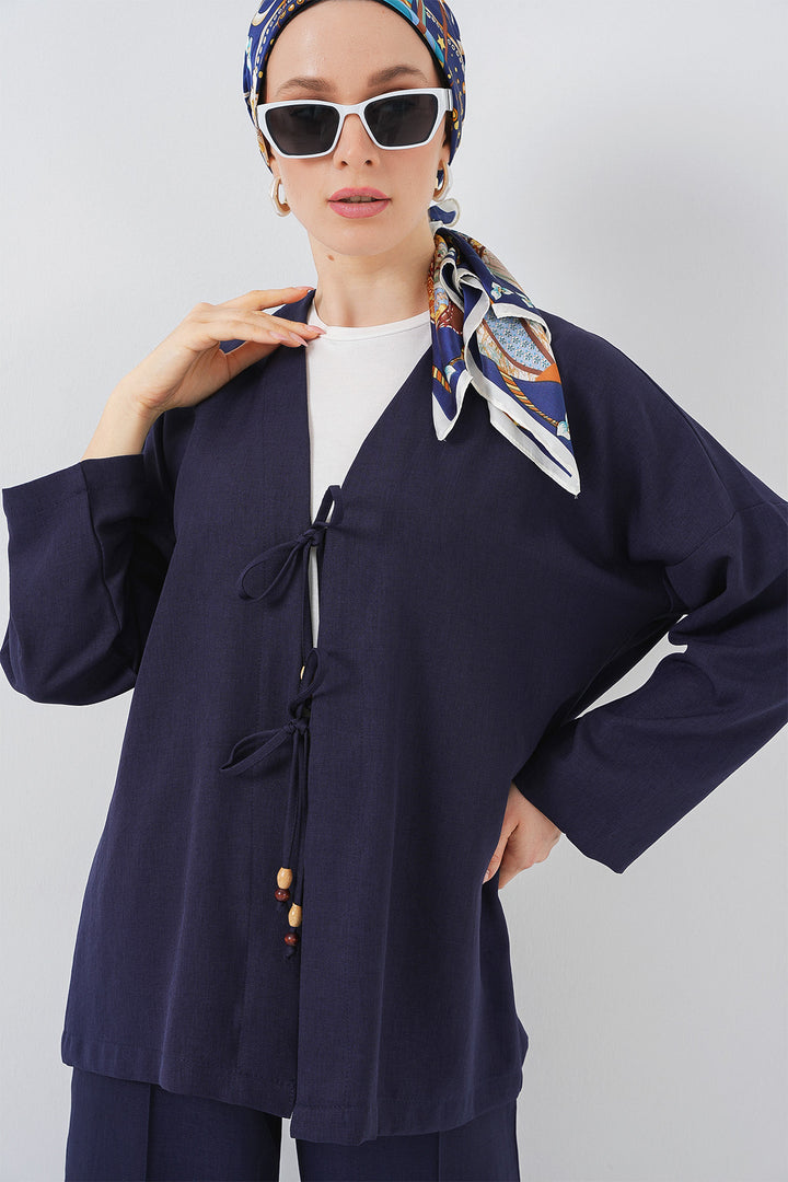 Bigdart Ensemble Kimono en Lin pour Femme 6727 - Bleu marine