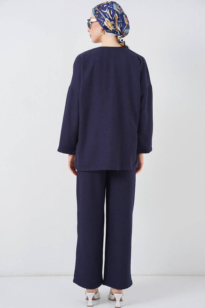 Bigdart Ensemble Kimono en Lin pour Femme 6727 - Bleu marine