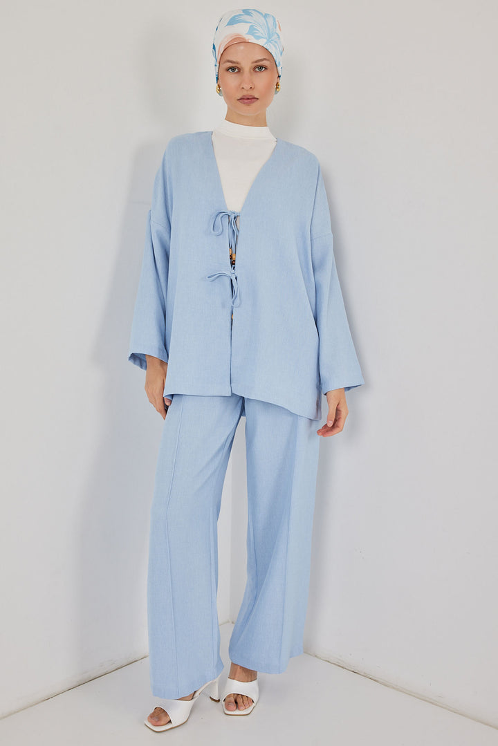 Bigdart Ensemble Kimono en Lin Femme 6727 - Bleu
