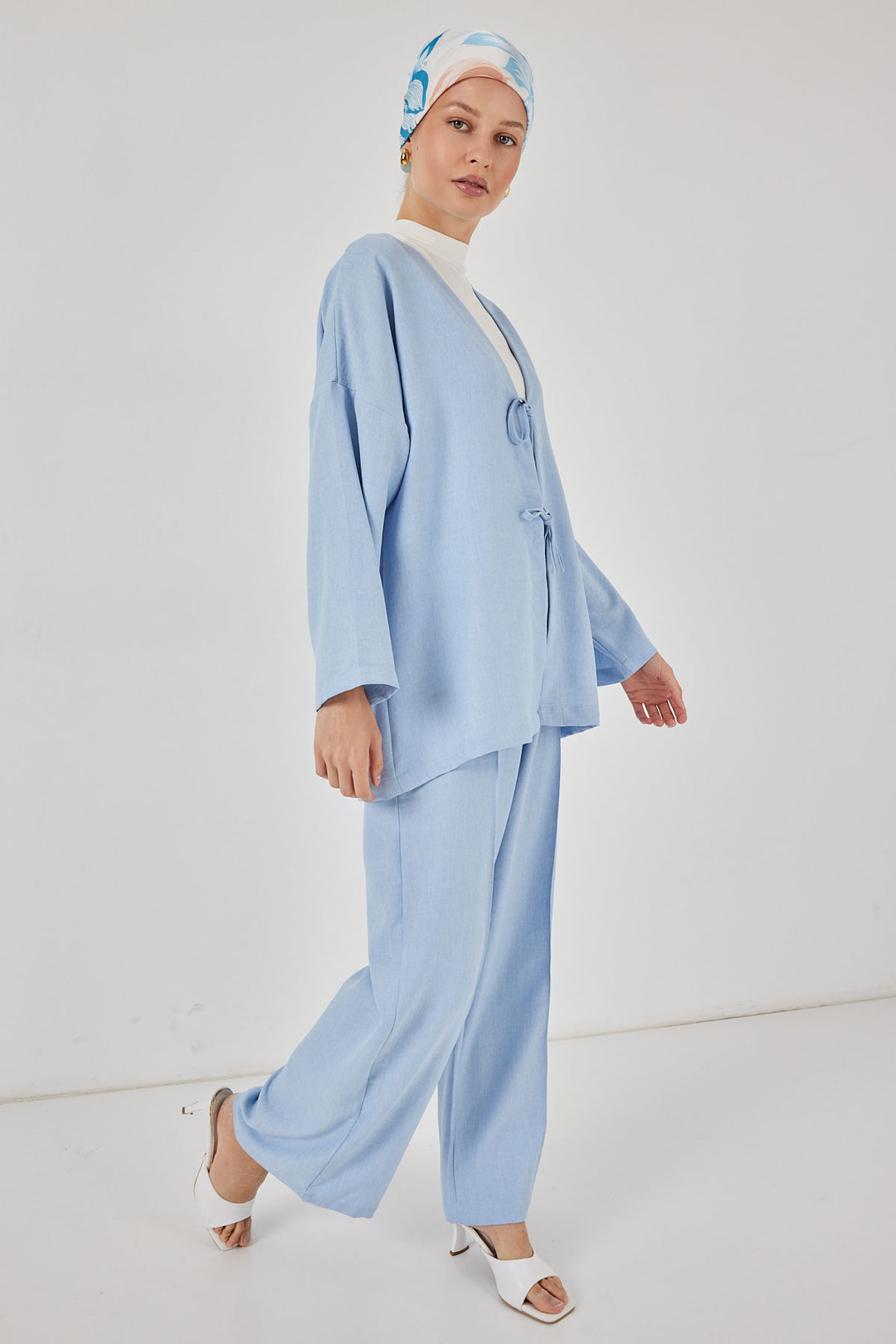 Bigdart Ensemble Kimono en Lin Femme 6727 - Bleu