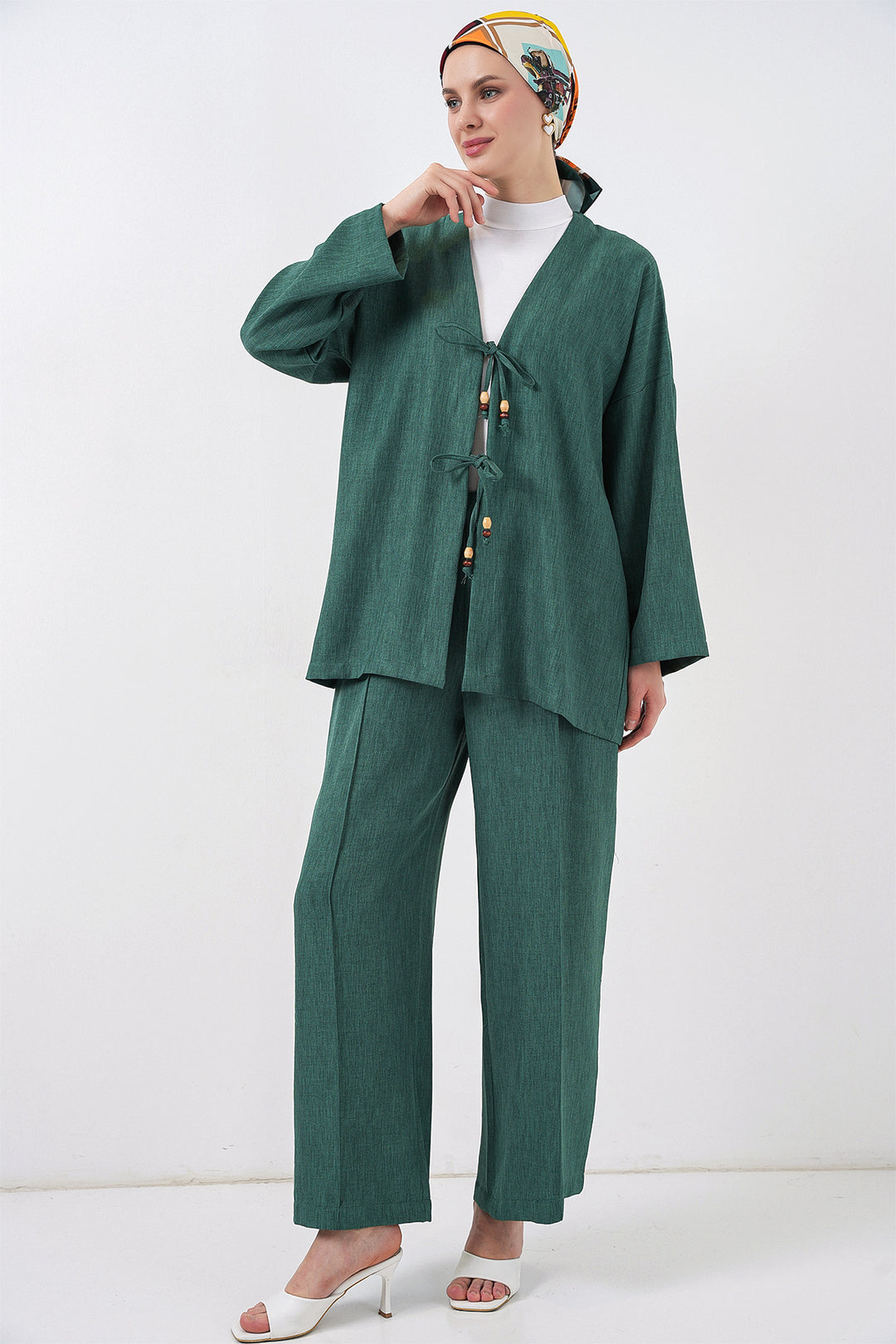 Bigdart Ensemble Kimono en Lin Femme 6727 - zümrüt Verti