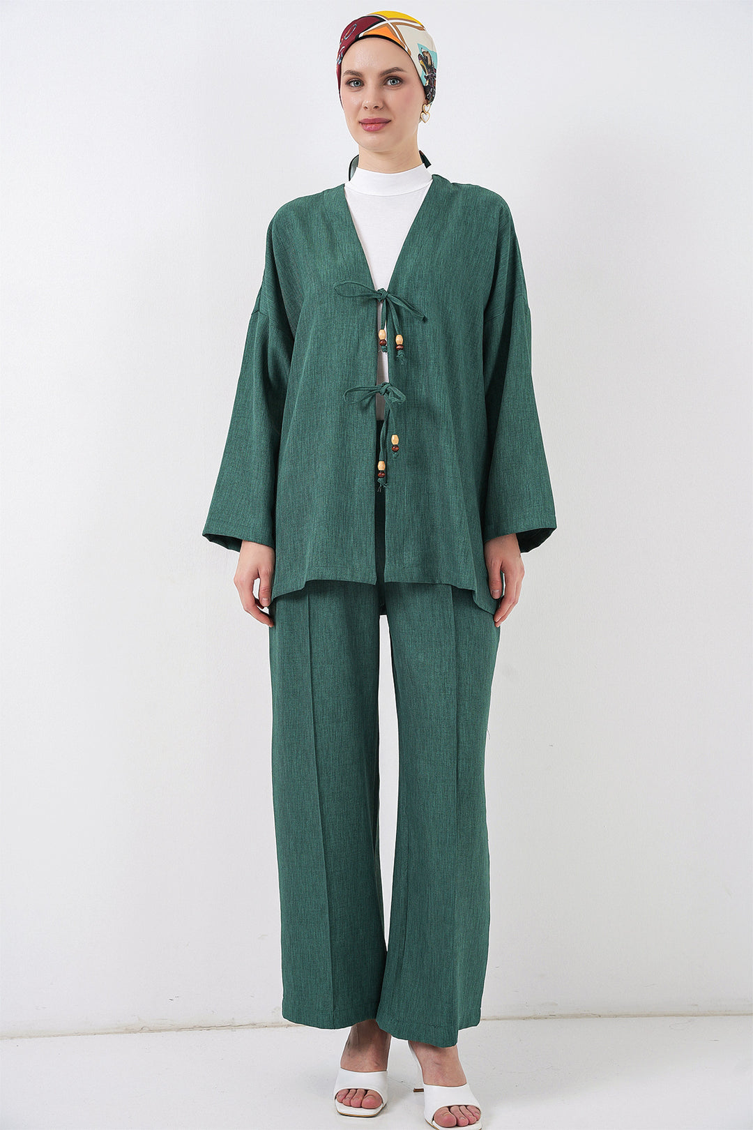 Bigdart Ensemble Kimono en Lin Femme 6727 - zümrüt Verti