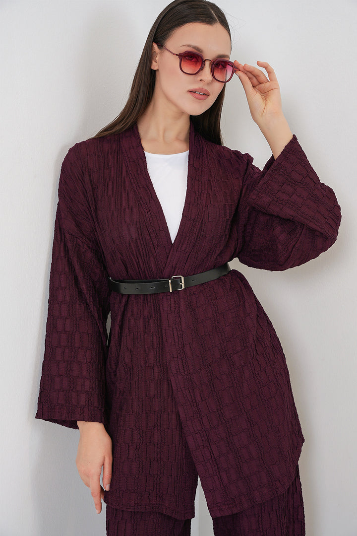 Bigdart Ensemble de pantalon kimono pour femmes 30078 - Bordeaux