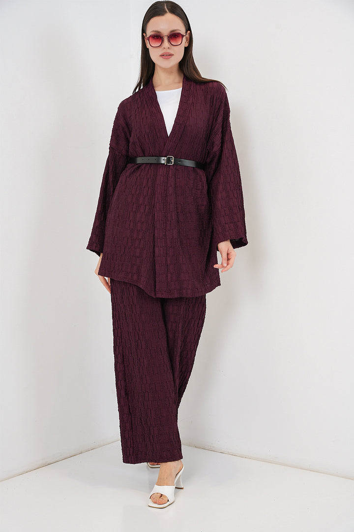 Bigdart Ensemble de pantalon kimono pour femmes 30078 - Bordeaux