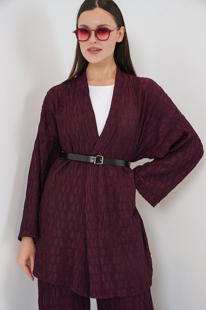 Bigdart Ensemble de pantalon kimono pour femmes 30078 - Bordeaux