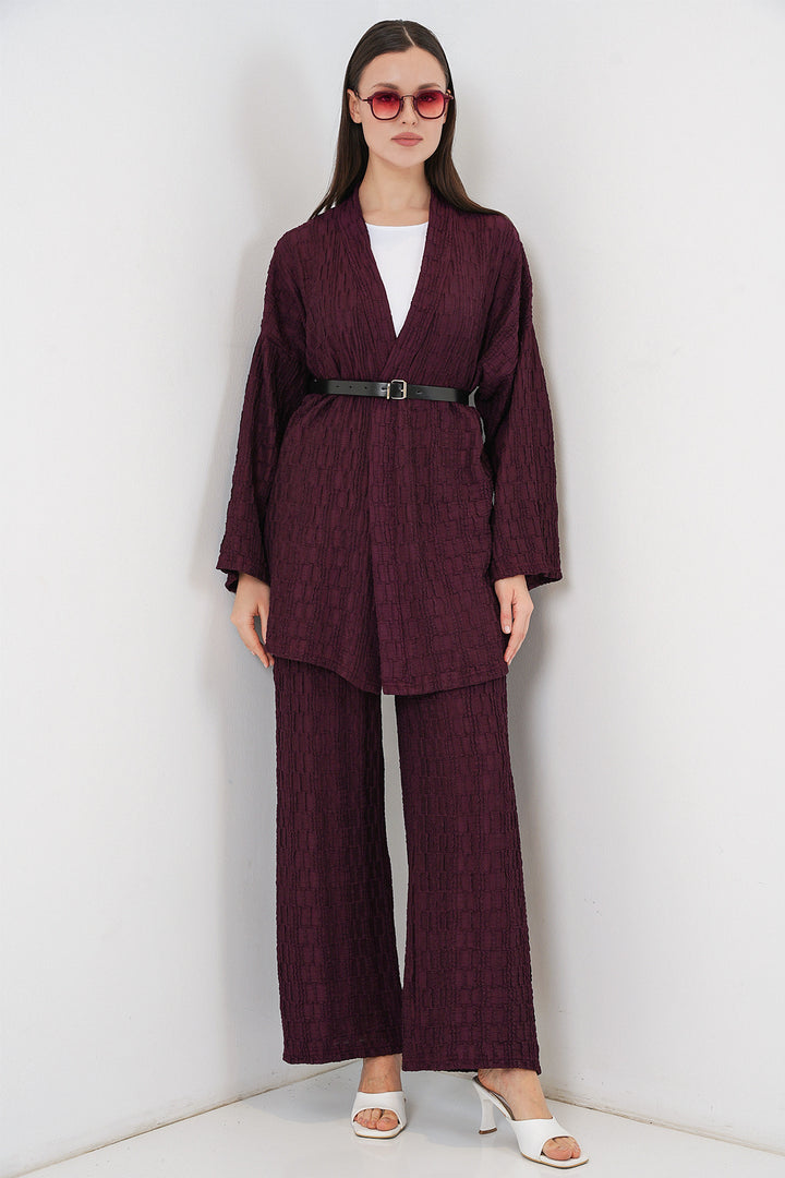 Bigdart Ensemble de pantalon kimono pour femmes 30078 - Bordeaux