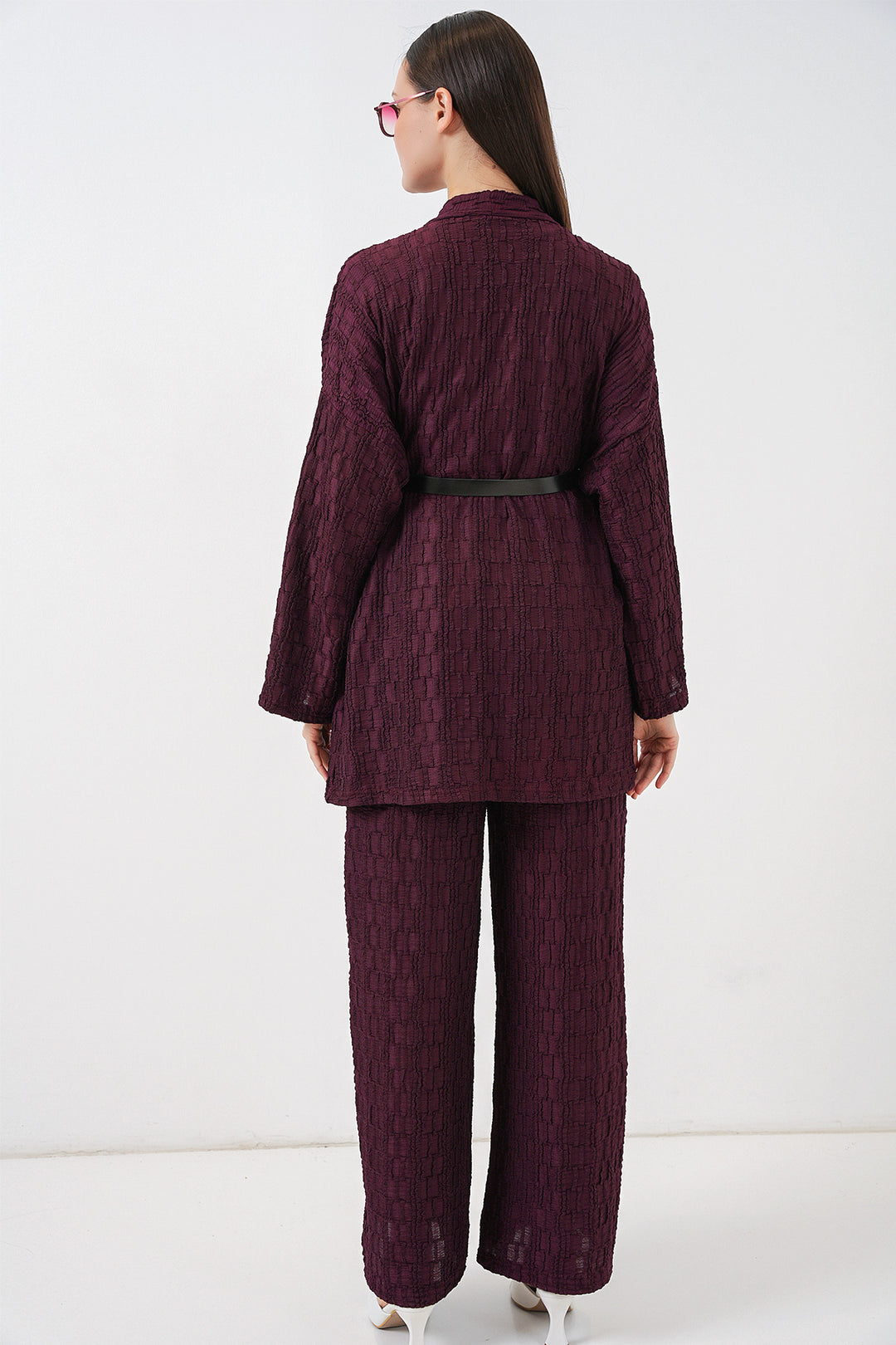 Bigdart Ensemble de pantalon kimono pour femmes 30078 - Bordeaux