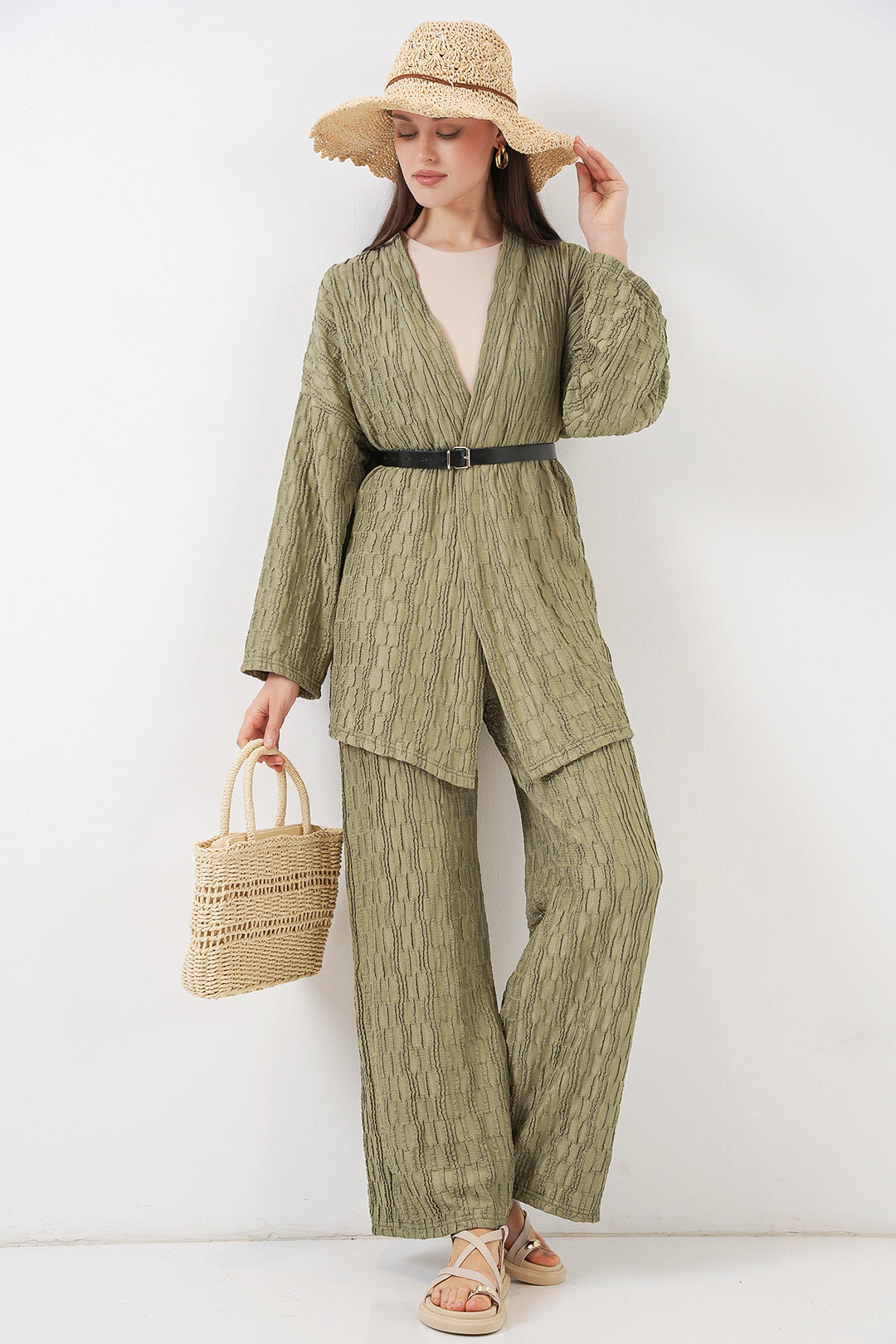 Bigdart Ensemble de pantalon kimono pour femmes 30078 - Vert d'eau