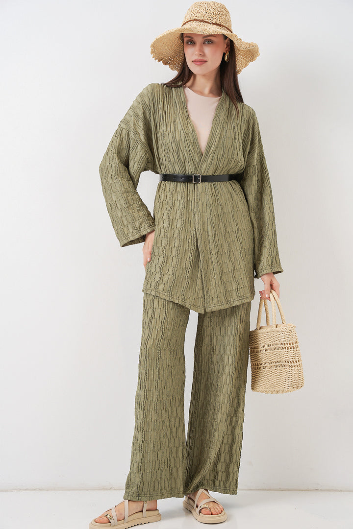 Bigdart Ensemble de pantalon kimono pour femmes 30078 - Vert d'eau
