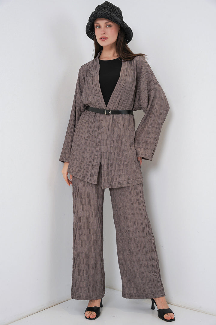 Bigdart Ensemble de pantalon kimono pour femmes 30078 - Anthracite
