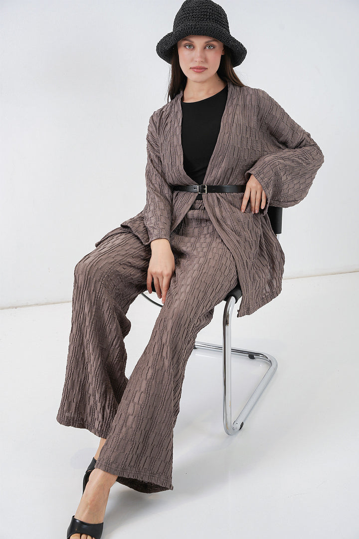 Bigdart Ensemble de pantalon kimono pour femmes 30078 - Anthracite