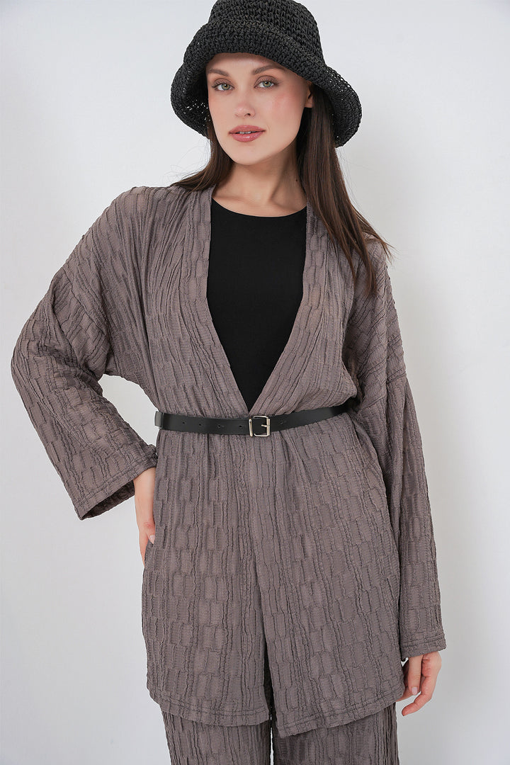 Bigdart Ensemble de pantalon kimono pour femmes 30078 - Anthracite