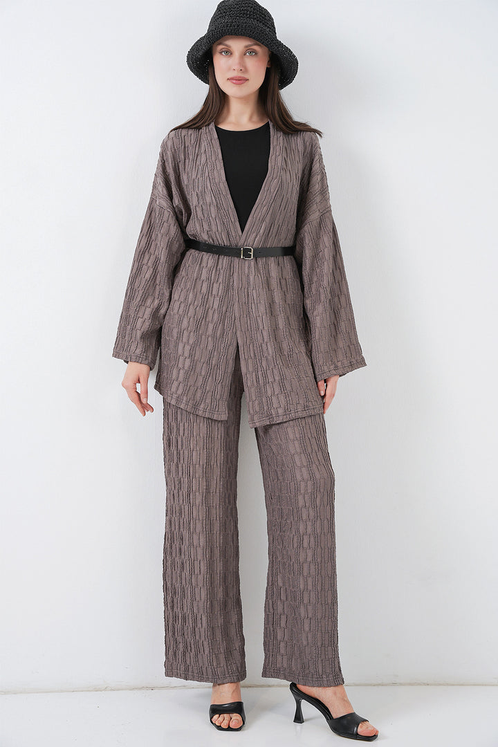Bigdart Ensemble de pantalon kimono pour femmes 30078 - Anthracite