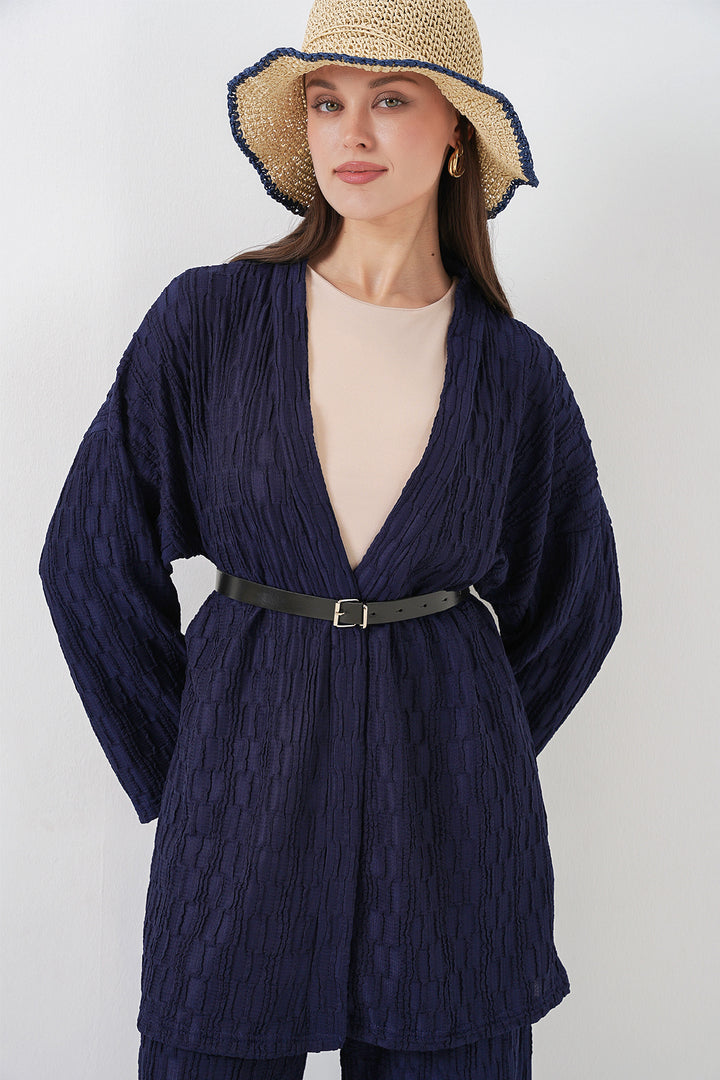 Bigdart Ensemble de pantalon kimono pour femmes 30078 - Bleu marine