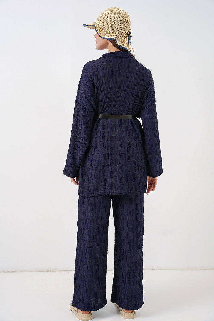 Bigdart Ensemble de pantalon kimono pour femmes 30078 - Bleu marine