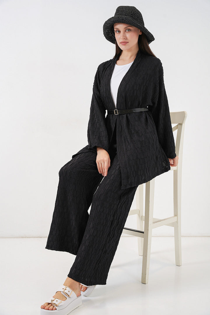 Bigdart Ensemble de pantalon kimono pour femmes 30078 - Noir