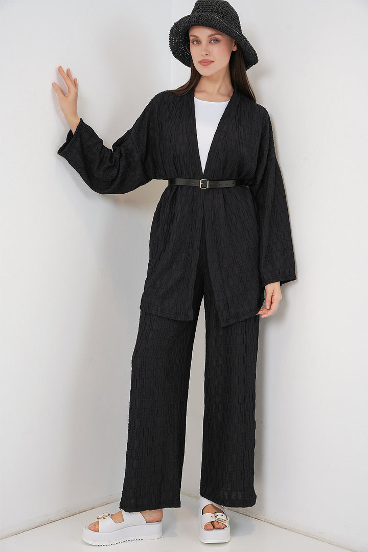 Bigdart Ensemble de pantalon kimono pour femmes 30078 - Noir
