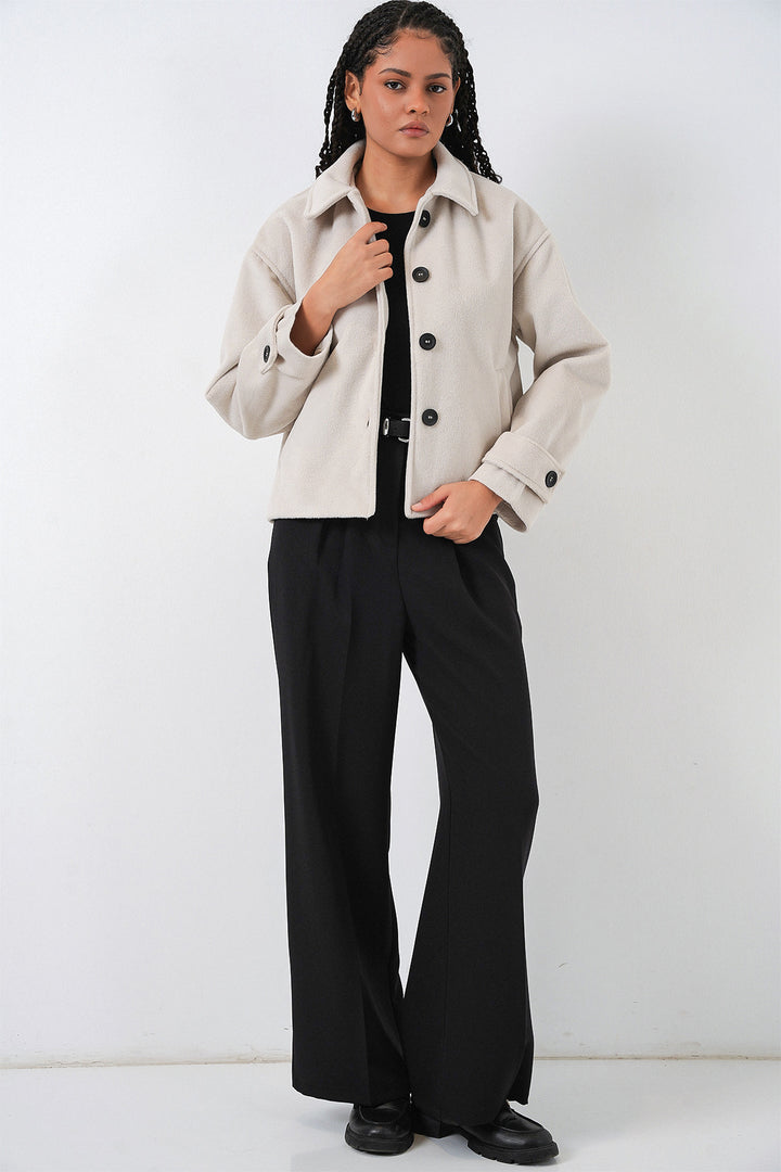 Bigdart Veste courte en laine pour femme 0724 - Écru