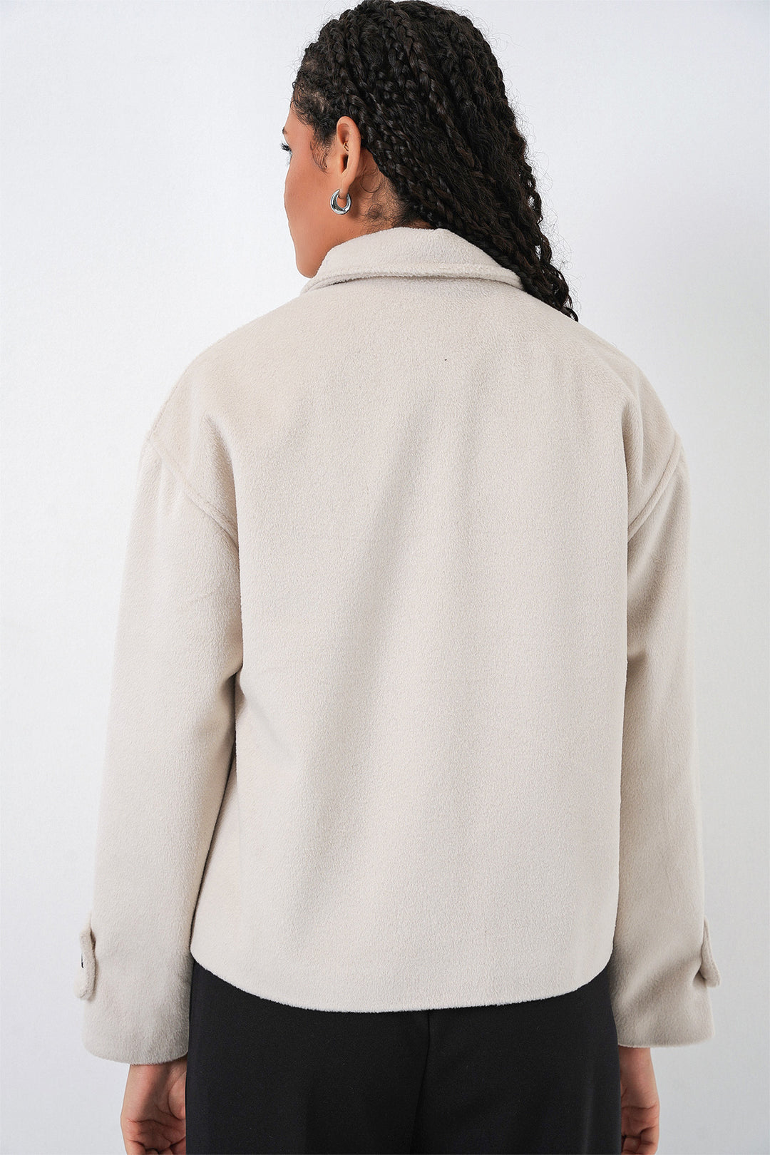 Bigdart Veste courte en laine pour femme 0724 - Écru