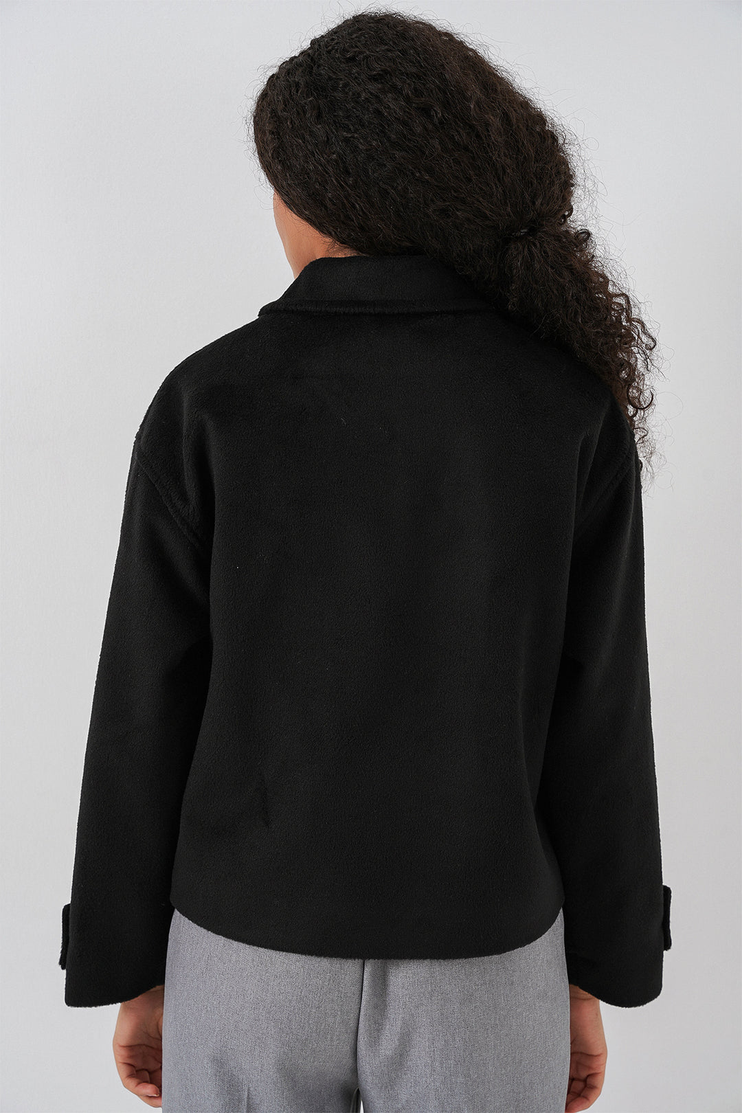 Bigdart Veste courte en laine pour femme 0724 - Noir
