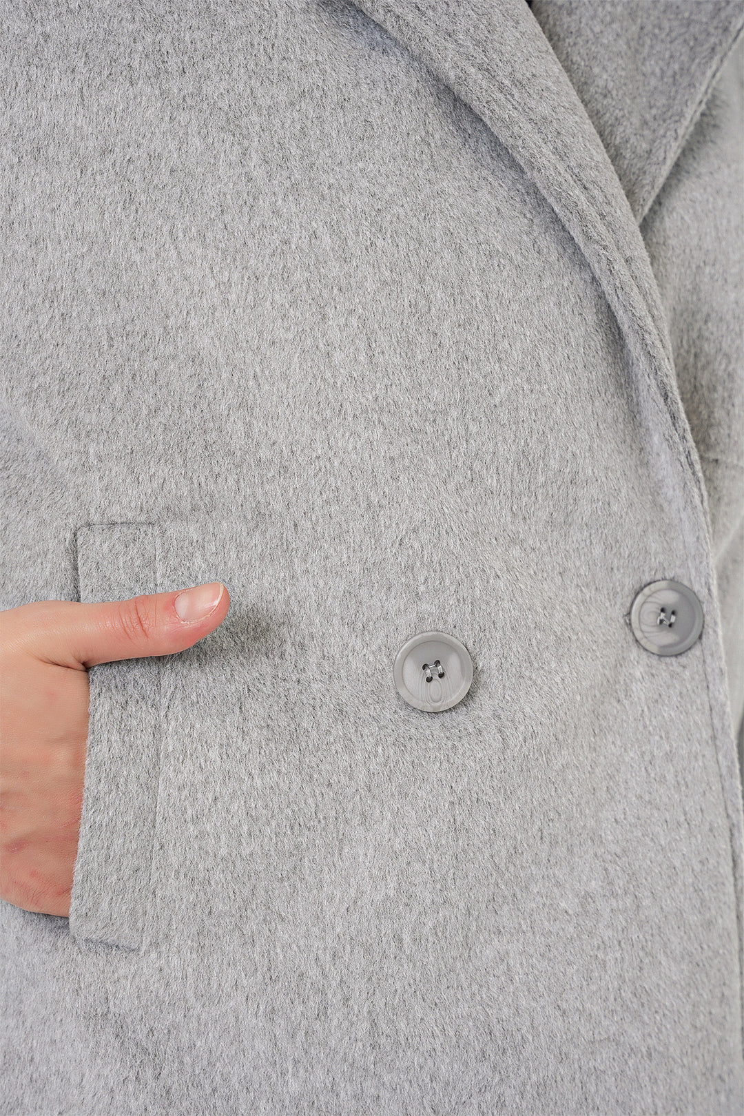 Bigdart Veste en laine courte pour femme 0725 - Gris clair
