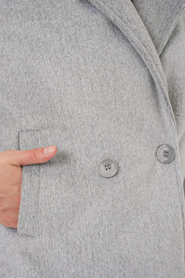 Bigdart Veste en laine courte pour femme 0725 - Gris clair