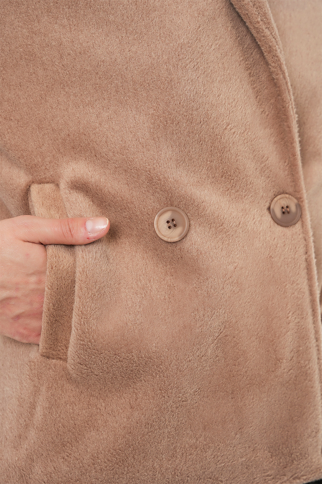 Bigdart Veste en laine courte pour femme 0725 - Biscuit