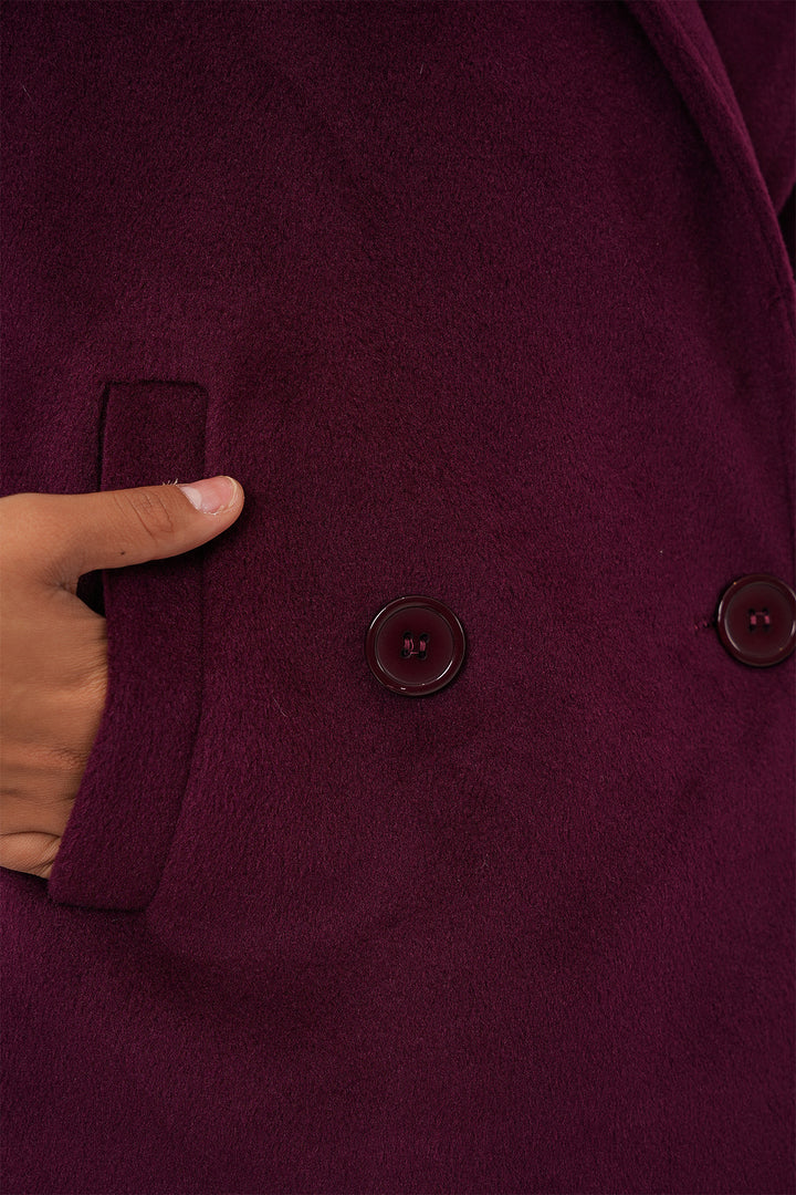 Bigdart Veste courte en laine pour femme 0725 - Bordeaux