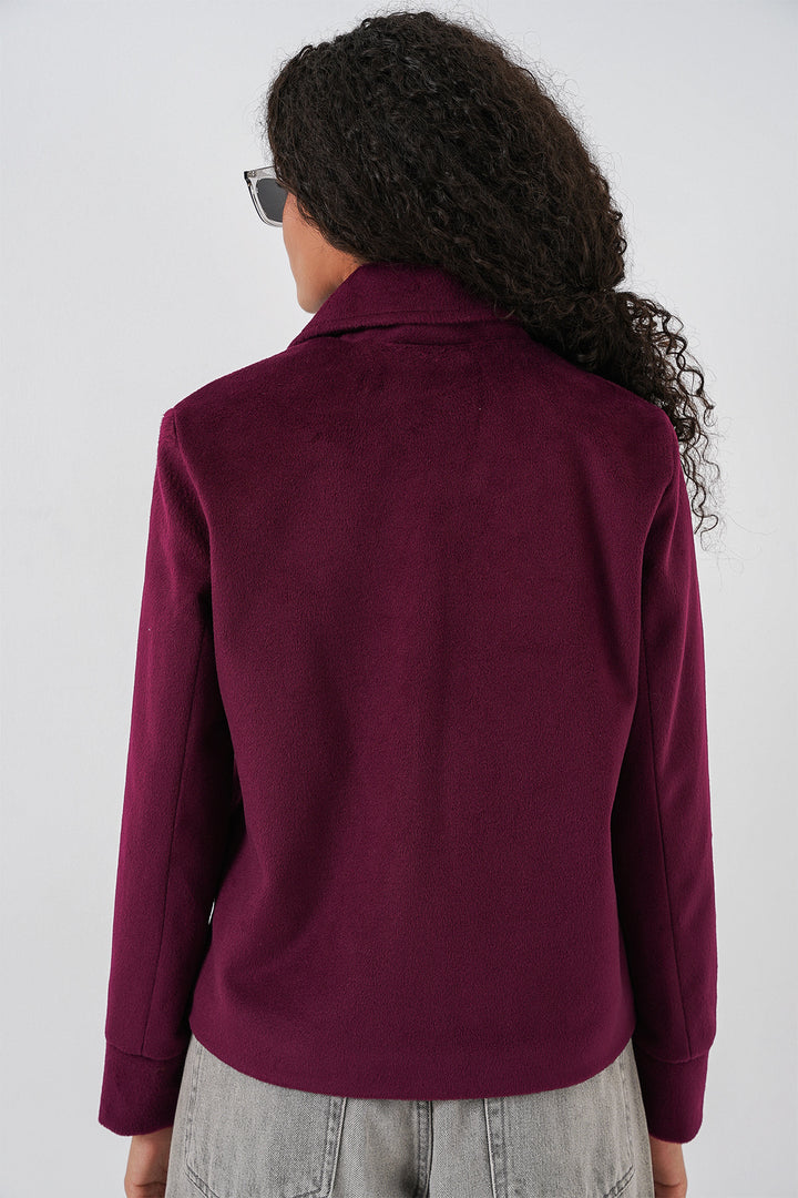 Bigdart Veste courte en laine pour femme 0725 - Bordeaux