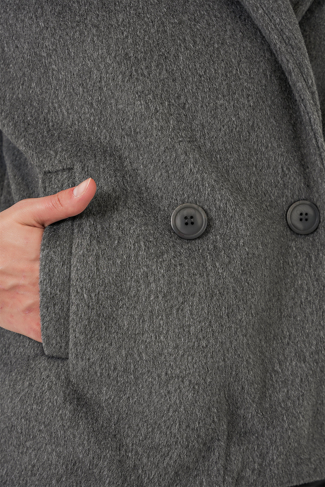 Bigdart Veste en laine courte pour femme 0725 - Gris