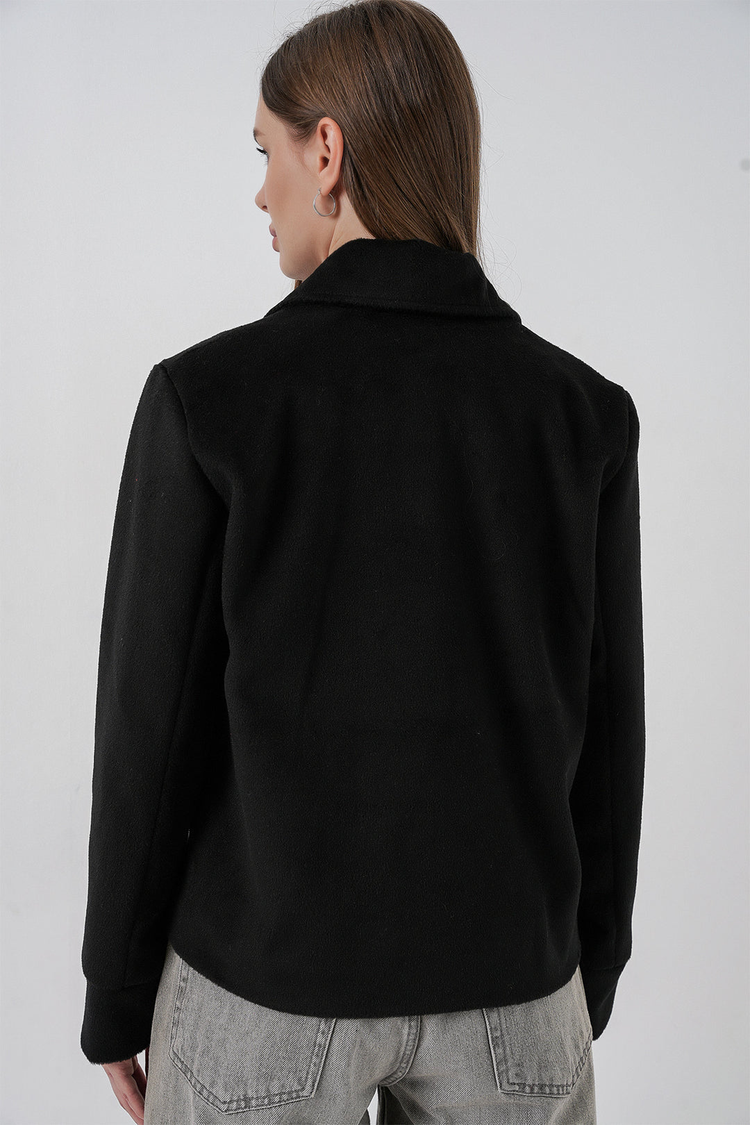 Bigdart Veste en laine courte pour femme 0725 - Noir