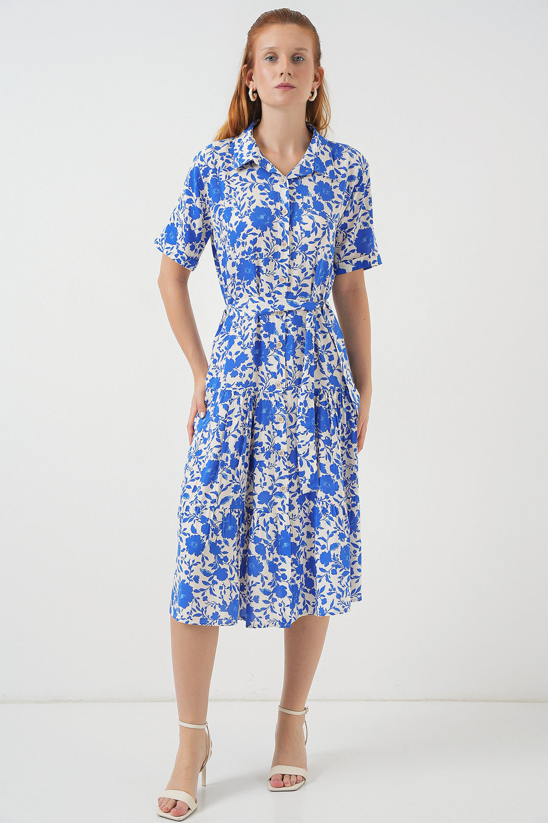 Bigdart Robe à Manches Courtes Imprimée Femme 2560 - Saphir