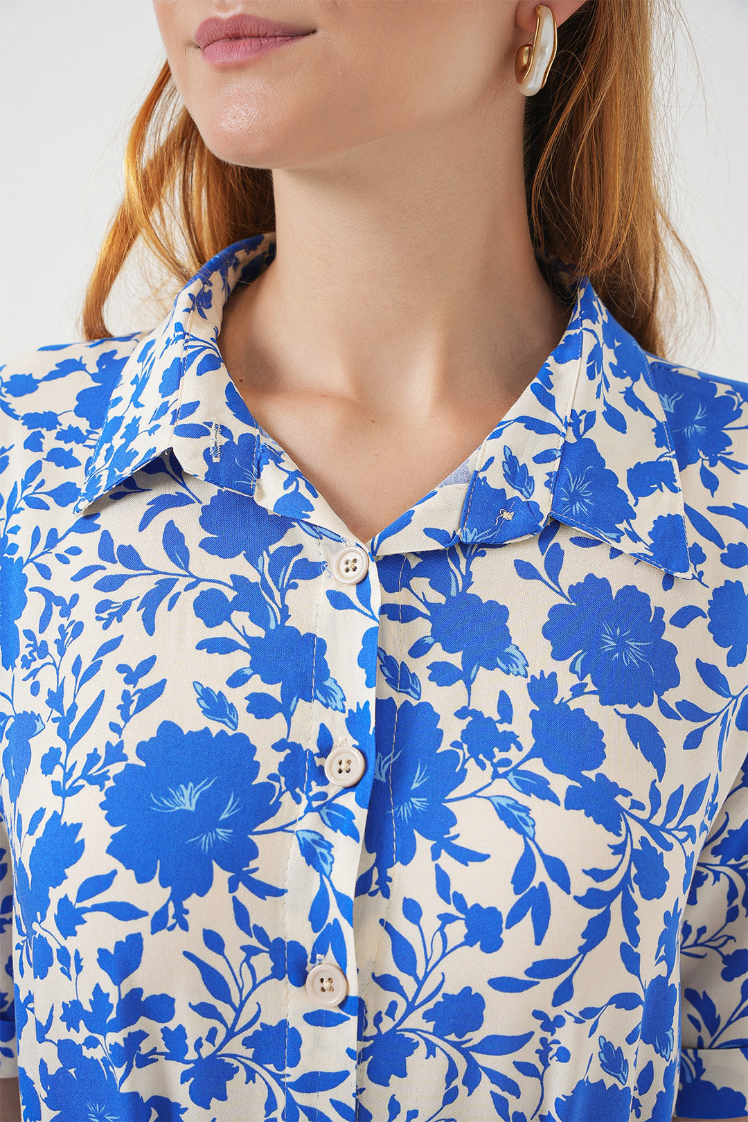 Bigdart Robe à Manches Courtes Imprimée Femme 2560 - Saphir