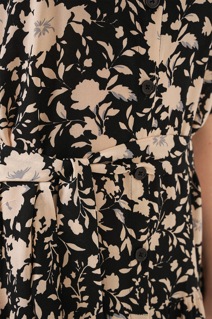 Bigdart Robe à Manches Courtes Imprimée Femme 2560 - Noir
