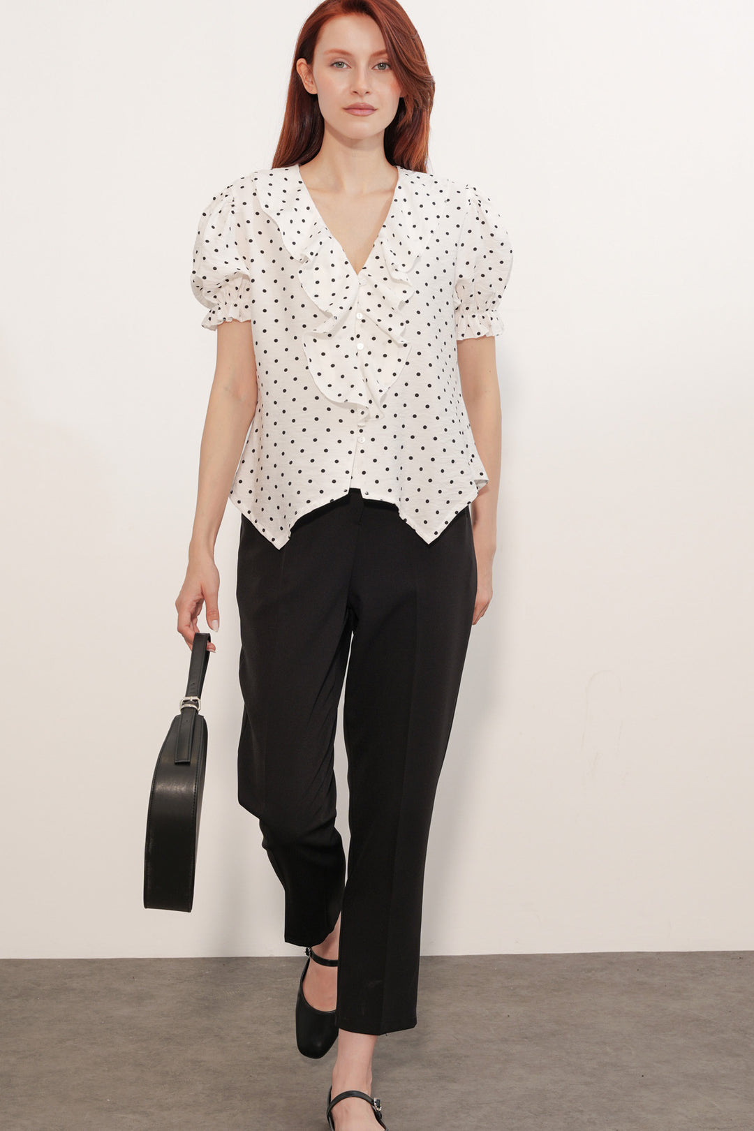 Bigdart Blouse à boutons à manches courtes pour femme 40029 - Blanc