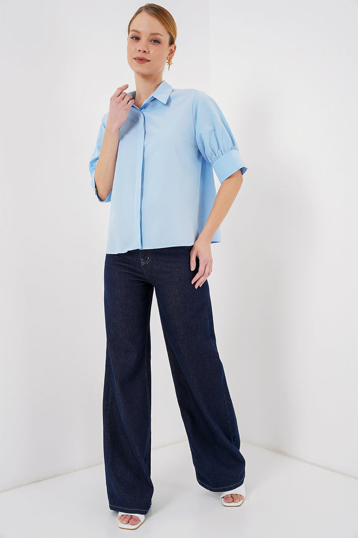 Bigdart Femme Chemise Manches Courtes 20312 - Bleu